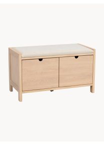 Rowico Home Oak Wood Bench Hillmond With Drawers Beige Wood, Solid wood B 80 x D 41 cm