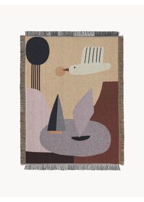 Ferm Living Kids Manta de algodón ecológico Bird Colorido Algodón, Algodón orgánico An 80 x L 110 cm