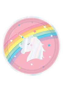 Amscan 8 assiettes en papier licorne Fantasyland 23cm