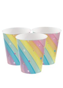 Amscan 8 gobelets en papier arc-en-ciel magique 256 ml
