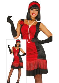 ROTES CHARLESTON KLEID, DAMEN KOSTÜM, 36-38 (S)