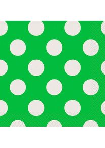 UNIQUE 16 serviettes de table Tiana kiwi vert à pois 25cm