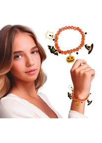 ORANGEFARBENDES HALLOWEEN ARMBAND MIT TALISMANEN