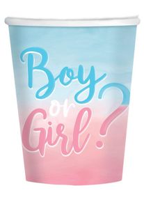 Amscan 8 gobelets en papier Garçon ou Fille 250ml