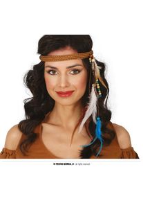 INDIANERIN STIRNBAND MIT FEDERN, ERWACHSENE