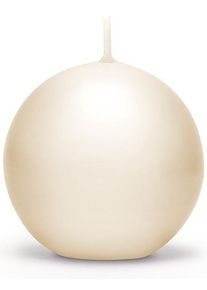 partydeco 6 bougies boules Torino crème 8cm