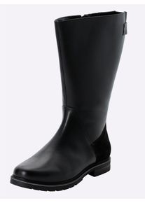 sheego Damen Weitschaftstiefel aus Rinds- und Veloursleder in schwarz ,Größe 37, Witt, 100% Rindnappa