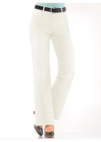 Dames Jeans met elastisch materiaal in ecru ,maat 36, WITT, 97% Katoen, 3% Elastan