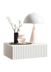 Boxxx Nachtkästchen , Weiß , Holzwerkstoff , 1 Schubladen , 42x14x30 cm , hängend , Schlafzimmer, Nachtkästchen
