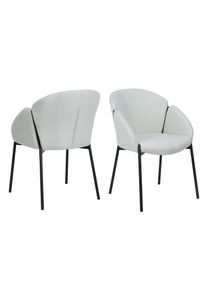 OTTO home , Esszimmerstuhl »Westfox«, 2 St., gepolsterte Rückenlehne, Armlehne und Sitzfläche, Sitzhöhe 49 cm , creme + schwarz