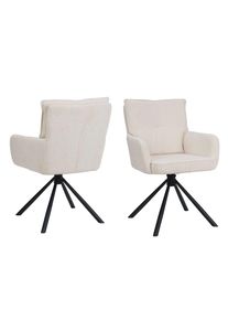 OTTO home , Esszimmerstuhl »Les Choux«, 2 St., gepolsterte Rückenlehne, Armlehne und Sitzfläche, Sitzhöhe 48 cm , creme + schwarz