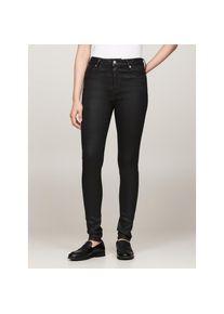 Tommy Hilfiger, Damen, Skinny-fit-Jeans &raquo;HARLEM U SKINNY HW CAL&laquo; mit Logo-Badge, Black Coated, L&auml;nge 32, 25 -L&auml;nge 32, Black Coated, Extra-eng 