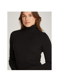 Calvin Klein Jeans , Jerseykleid »WOVEN LABEL TIGHT SWEATER DRESS« mit Rollkragen , CK Black , N-Gr , XS (34) -N-Gr , XS (34) , Perfekt für kühlere...