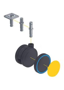 tente, Möbelrollen, Lenkrollen Anika