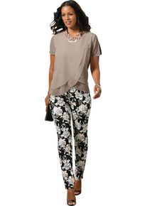 Damska Vrstvená žoržetová blúzka sezamová veľkosť 54