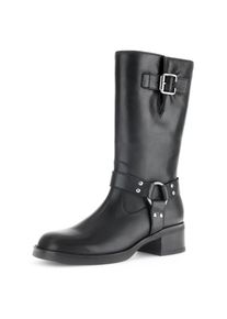 Gabor , Stiefel, Blockabsatz, Bikerstiefel, Langschaftsiefel mit Best Fitting , schwarz , 39 , 39 , Bikerstiefel mit modischen Zierriegel und Nieten
