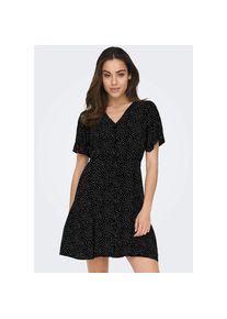 Only , Minikleid »ONLEVIDA S/S SHORT DRESS WVN NOOS« Sommerkleid , Black AOP:MILLA DOT , N-Gr , XL (42) -N-Gr , XL (42) , Ideal für Casual-Looks:...
