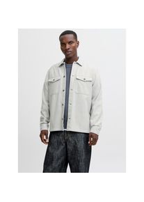 Jack & Jones Jack & Jones, Herren, Langarmhemd &raquo;JJEPERFECT MELANGE OVERSHIRT LS SN&laquo;, Light Grey Melange, N-Gr, L -N-Gr, Light Grey Melange, Cooles Hemd von Jack & 