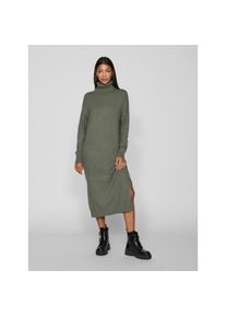 Vila, Damen, Strickkleid &raquo;VIRIL ROLL NECK L/S MIDI DRESS - NOOS&laquo;, Laurel Wreath Detail:DARK MELANGE, N-Gr, XL -N-Gr, Laurel Wreath Detail:DARK MELANGE