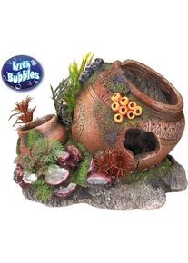 Nobby Aqua Ornaments KRUG mit MUSCHELN mit Pflanzen (Dekoration, sonstige Gegenstände), Aquarium Dekoration