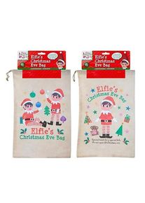 Bolsa regalo elfos navideños con cordón 43cm