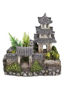 Nobby Aqua Ornaments ASIATISCHER TEMPEL mit Pflanzen (Dekoration, sonstige Gegenstände), Aquarium Dekoration