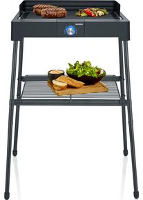 Severin Standgrill »PG 8568« 2200 W Elektrogrill mit Grillplatte, als Stand- oder Tischgrill nutzbar in schwarz