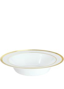 10 bols en plastique de première qualité avec bord doré 340 ml