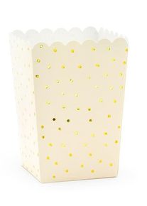 partydeco 6 boîtes à collations joyeuses anniversaire, crème