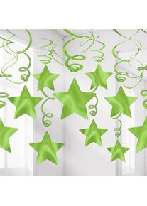 Amscan 30 cintres spirale étoiles vert clair 60cm