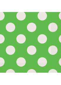 UNIQUE 16 serviettes de table Tiana kiwi vert à pois 33cm