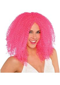 Amscan Perruque frisée boucles rose
