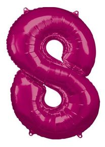 Amscan Foil balloon number 8 pink 86cm