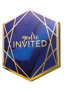 6 cartes d'invitation de fête luxueuses