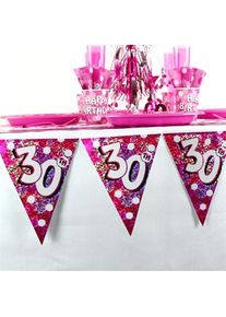 Amscan Guirlande rose 30ème anniversaire 4m