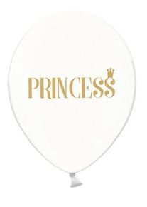 partydeco 6 ballons Princess Tale blanc 30cm