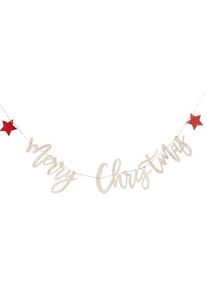 Club Green Guirlande d'étoiles en bois joyeux Noël 2m