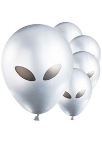 Club Green 5 ballons Alien argentés 28cm