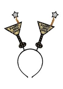 Widmann New Years headband with martini glasses gold