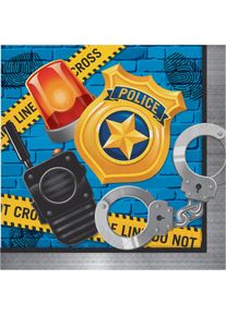 16 serviettes de poste de police 33cm