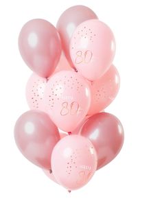 Folat 12 ballons rose élégant anniversaire 80 ans