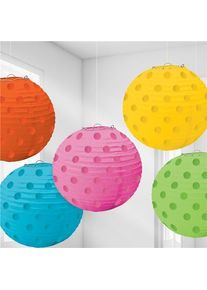 Lanternes chinoises 5 points colorés 12cm