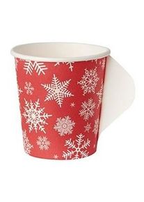 Papstar 25 gobelets flocons rouges 100ml