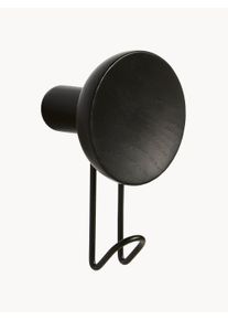 Woud Perchero de pared de madera de roble Around Negro An 8 x Al 14 cm