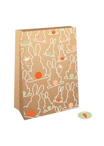Amscan 4 sacs en papier Lapin de Pâques 21cm