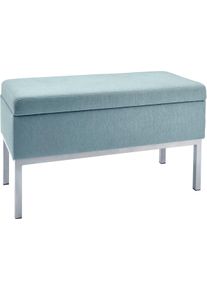 HEINE HOME unisex Bank in turquoise ,maat 47x81x36 cm, Witt, 40% Metaal, 30% MDF, 30% Spaanplaat. Overtrek: 100% Polyester