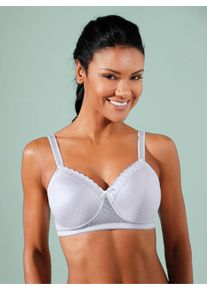 w&auml;schepur Damen Schalen-BH ohne B&uuml;gel mit Jacquard-Muster in wei&szlig; ,Gr&ouml;&szlig;e 100A, Witt, 88% Polyamid, 12% Elasthan
