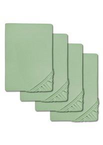 Sábana bajera microfibra interlock jersey verde 90 x 190 - 100 x 200 cm 180 x 200 - 200 x 200 cm en paquete de 4