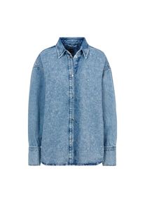 BOSS Orange , Klassische Bluse »DENIM SHIRT HF Premium Damenmode« mit Blusenkragen und All Over Straß & Glitzereffekt , Dark Blue 406 , 40 , 40 ,...