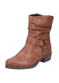 Rieker , Stiefelette, Cowboyboots, Westernstiefelette, Blockabsatz, mit Zierriemen , braun , 39 , 39 , Stiefelette mit gerafftem Schaft in...